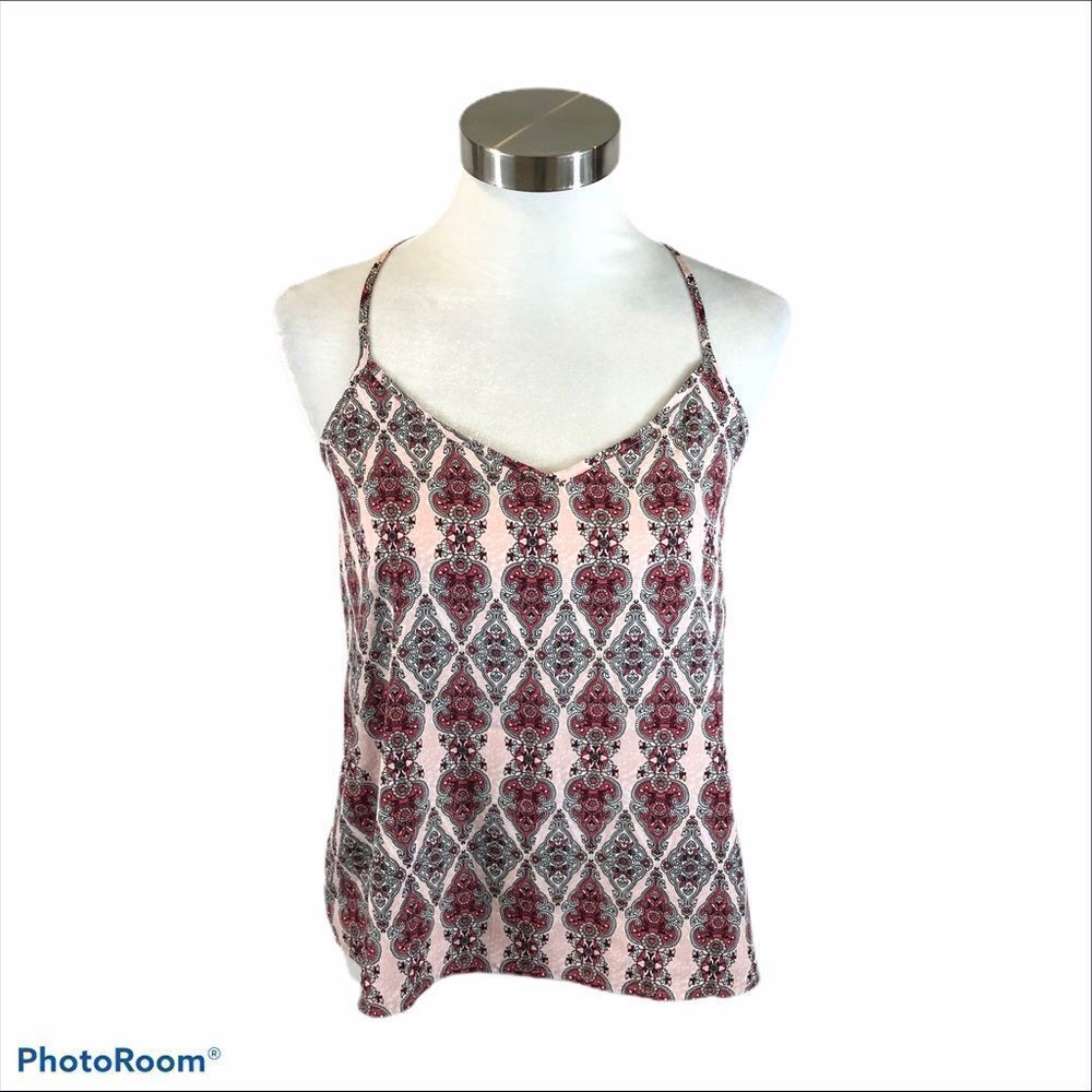 Hollister XS Pink Printed Flowy Tank Top